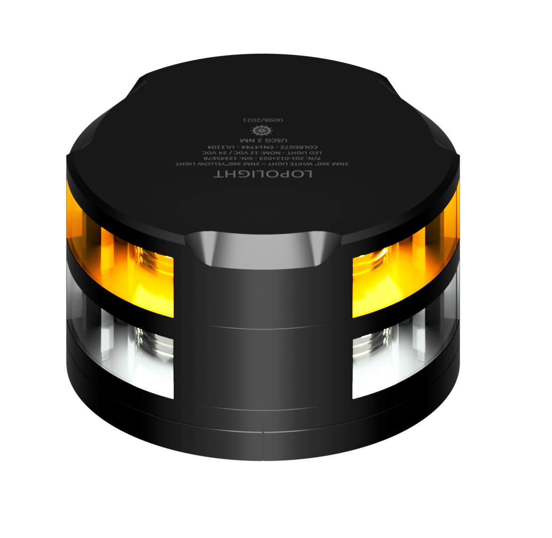 2nm 360° White + 360° Yellow/Strobe w/FB base 2nm 360° White + 360° Yellow/Strobe w/FB base